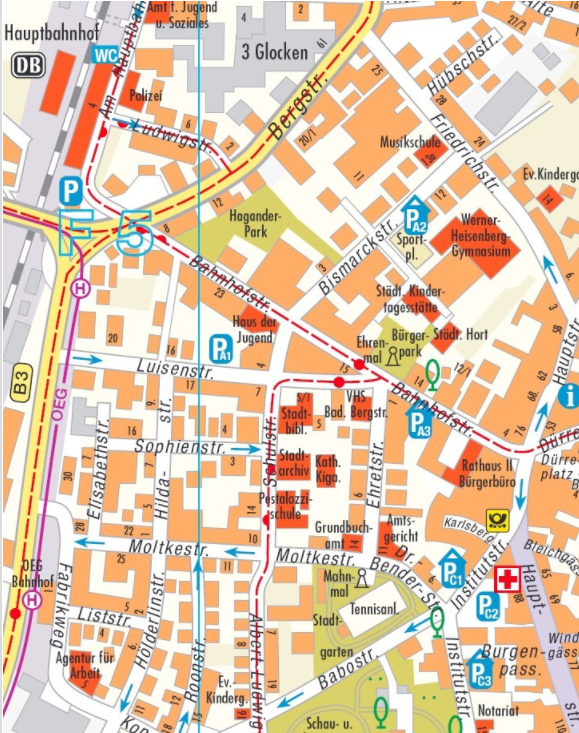 Amtsgericht Weinheim - Anfahrt